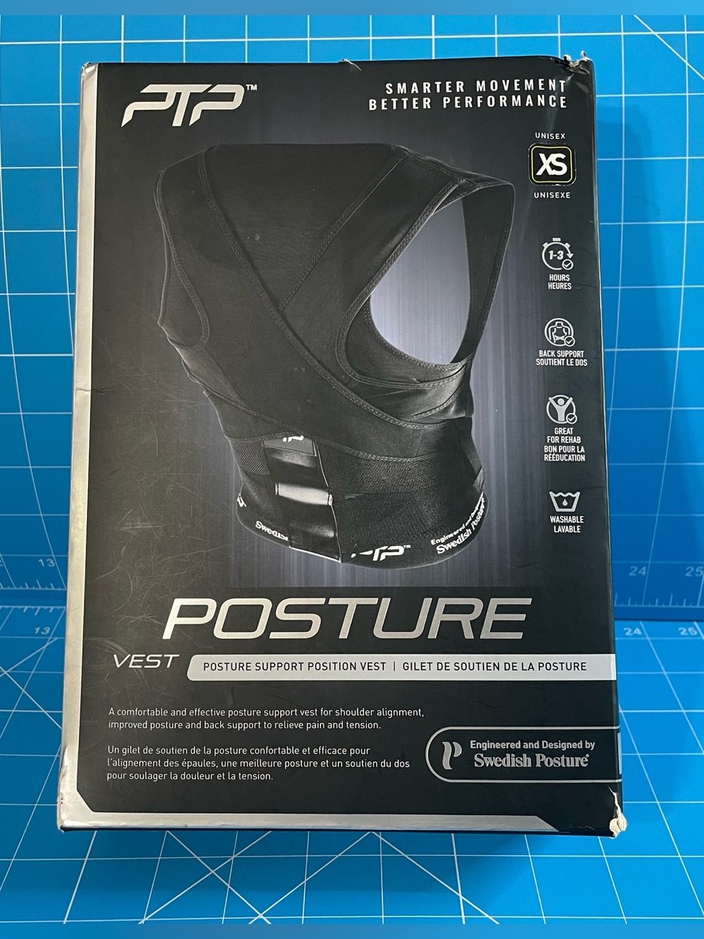 Posture Vest XS Black - Posture Support Vest by Swedish Posture